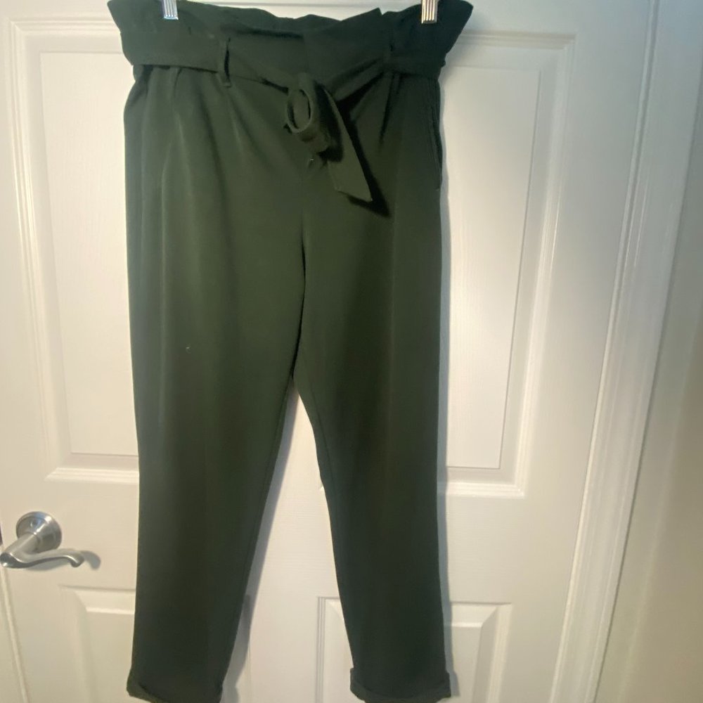 Zara forest green knit pants, size M